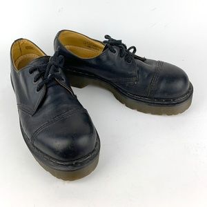RAREVntg 80s Mens Dr. Martens 8266 Black Oxfords Sz 11 MI ENGLAND Toe Cap Platfo